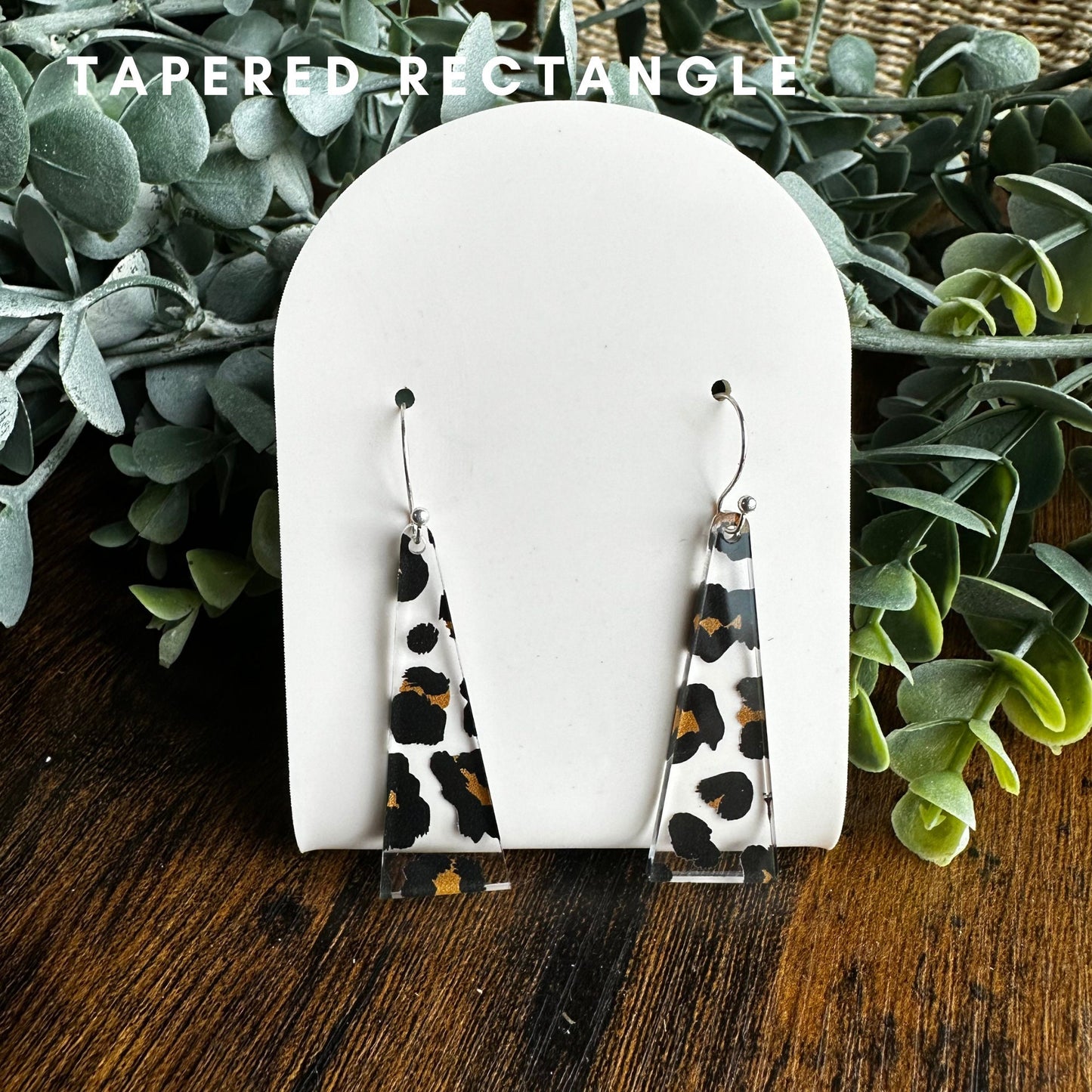 Leopard Print Earrings, Acrylic Earrings, Animal Print Dangle Earrings, Gift for Girlfriend, Geometric Jewelry Gift for Her