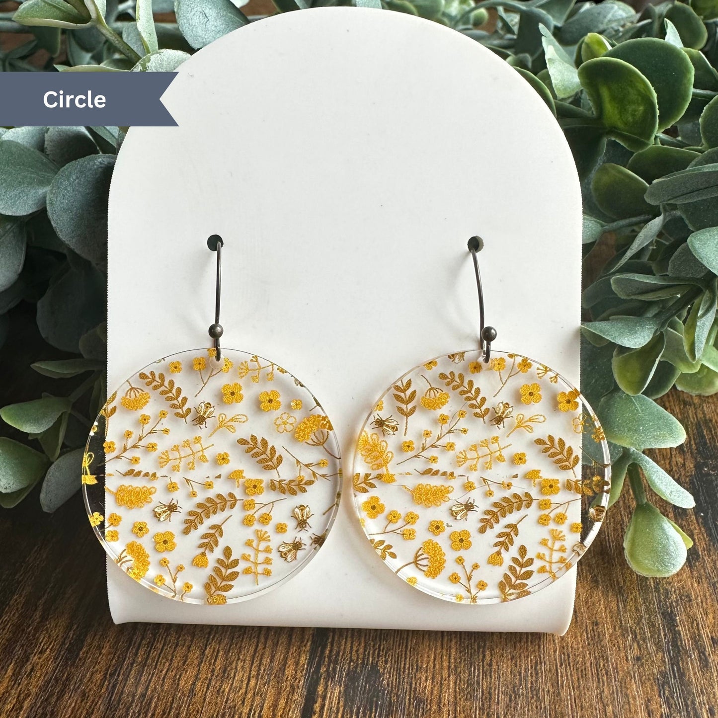 Mustard Yellow Earrings, Bees and Flowers, Boho Earrings, Wheat Earrings, Yellow Floral Earrings, Bee Earrings, Harvest Earrings