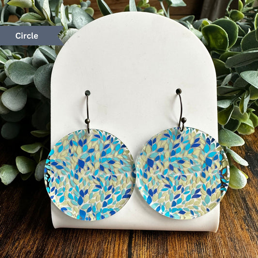 Beach Earrings, Summer Earrings, Summer Confetti, Peacock Earrings, Blue Summer Earrings, Vacation Earrings, Party Earrings