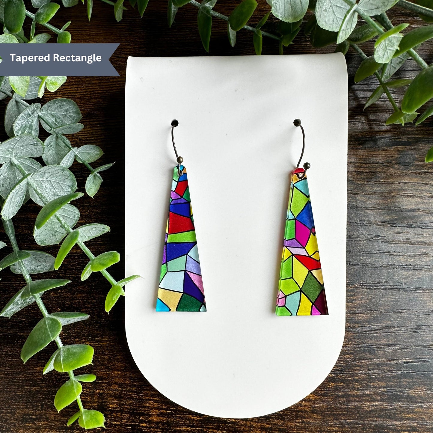 Stained Glass Earrings, Dangle Earrings, Colorful Earrings, Statement Jewelry, Dangle Earrings for Her, Teacher Earrings, Rainbow Earrings