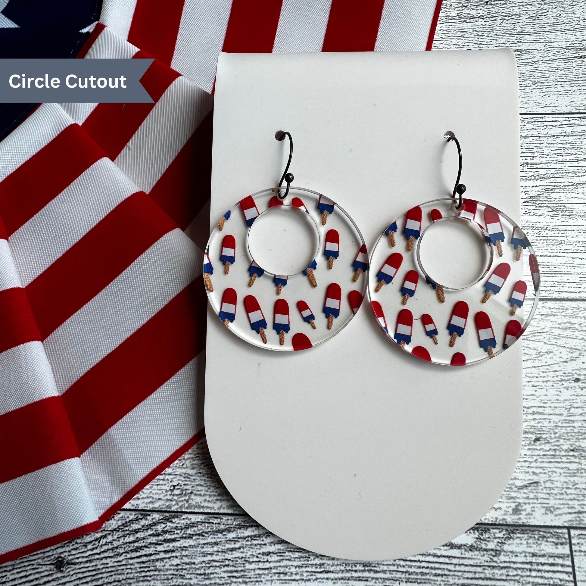 Fourth of July Earrings, Patriotic Earrings, USA Popsicle, Rocket Pop, Bomb Pop, American Flag, 4th of July, Red, White, Blue, Nostalgia