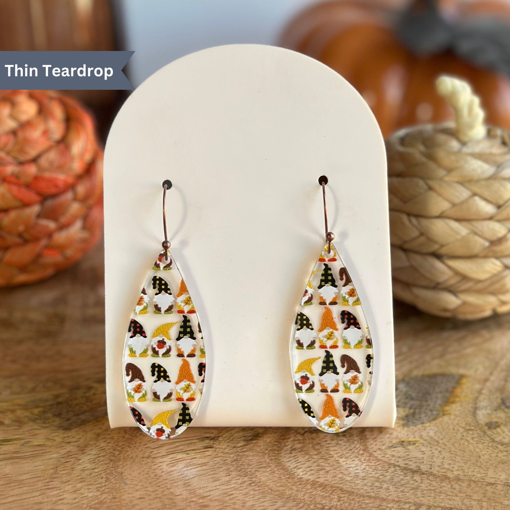 Gnomes Earrings, Fall Gnomes, Halloween Earrings, Thanksgiving Jewelry, Autumn Vibes, Gift for Her, Dangle Earrings, Fall Vibes, Cozy Fall