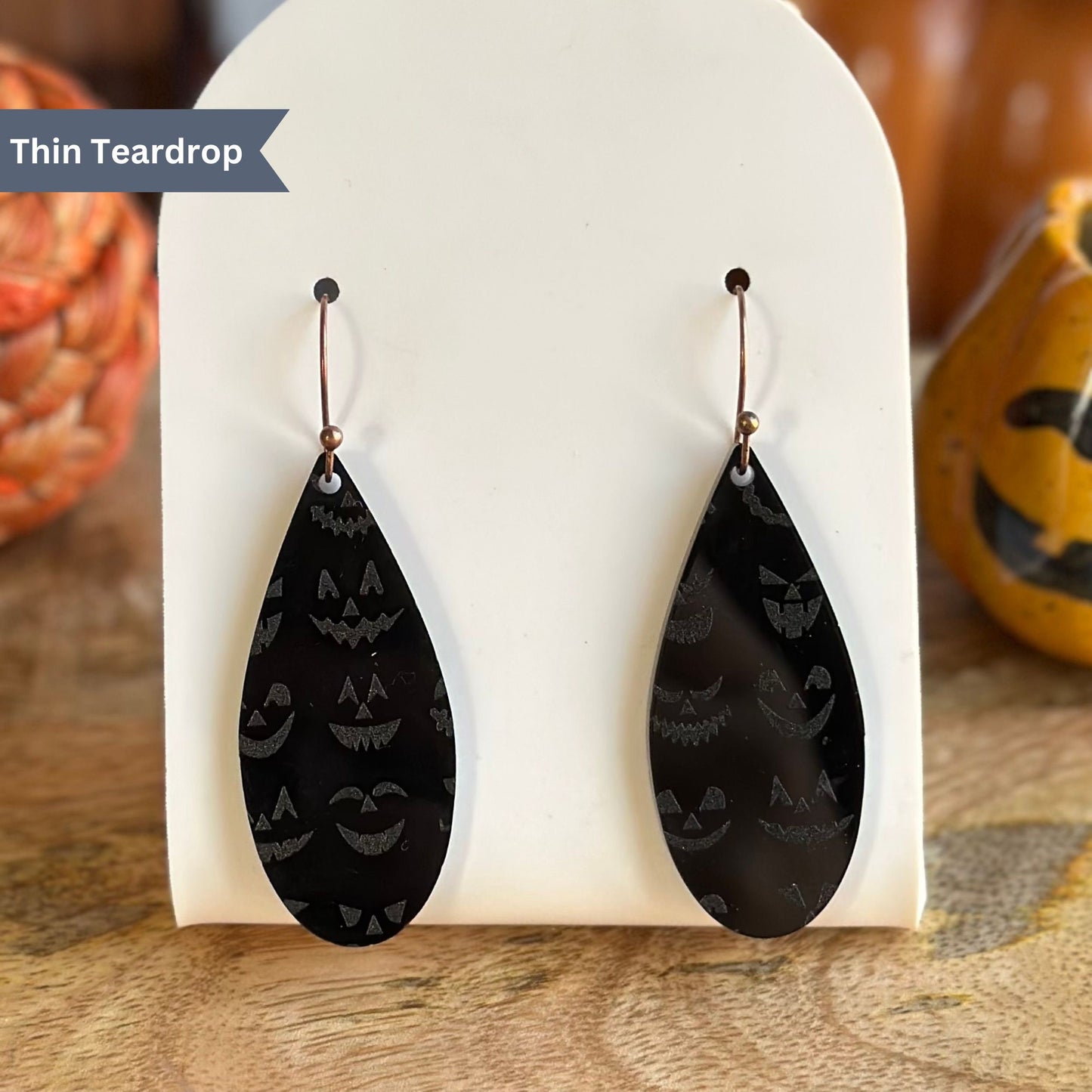 Halloween Earrings, Jack O Lantern, Trick or Treat , Black Pumpkin Earrings, Fall Vibes, Spooky Season, Carved Pumpkin, Black Halloween