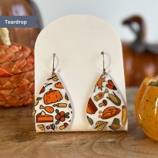 Thanksgiving Earrings, Thanksgiving Dinner, Harvest Earrings, Pumpkin Pie, Turkey, Fun Thanksgiving, Family Thanksgiving, Hostess Gift