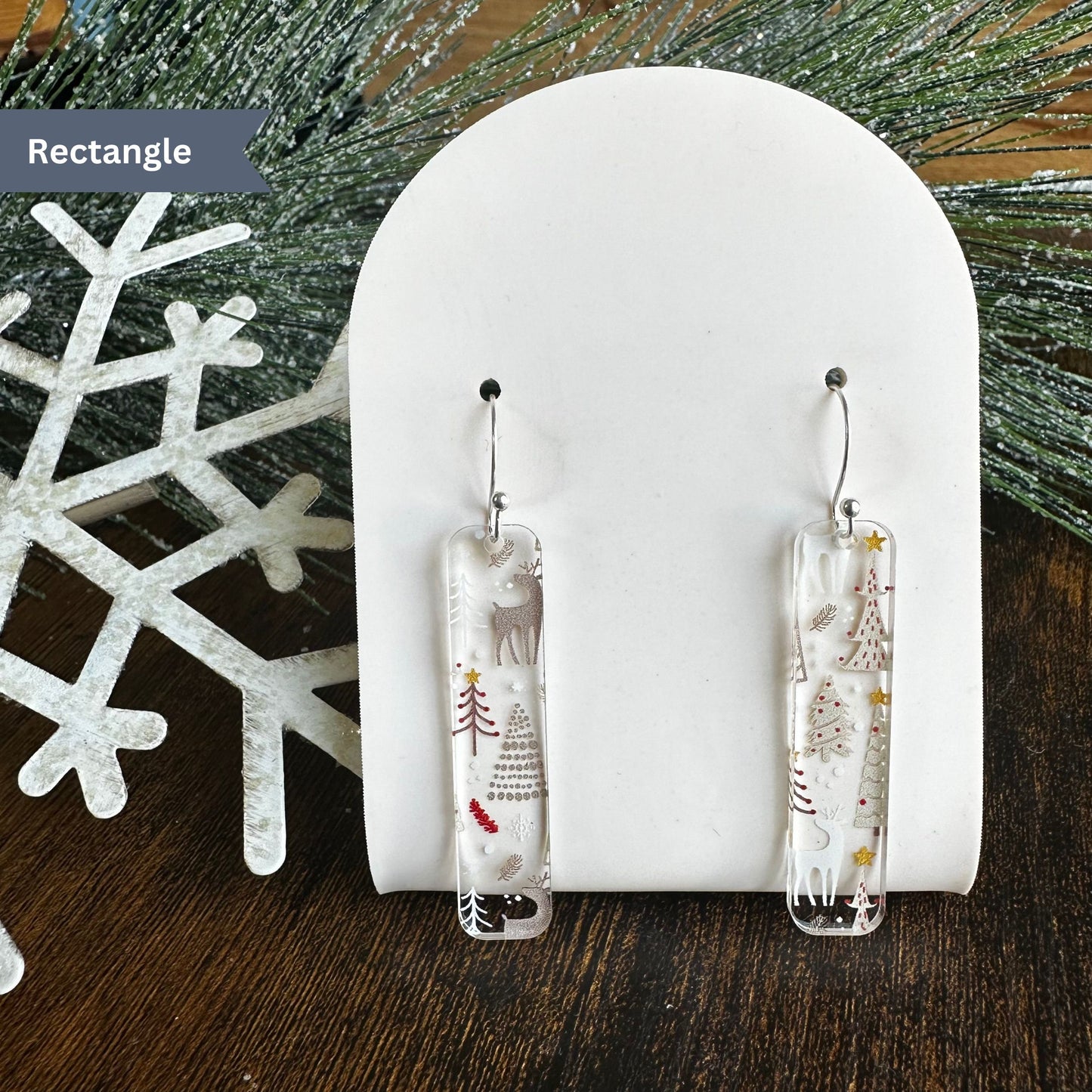 Christmas Earrings, Neutral Christmas, Winter Wonderland, Reindeer Earrings, Boho Christmas, Boho Neutral, Woodland Creatures, Neutral Color