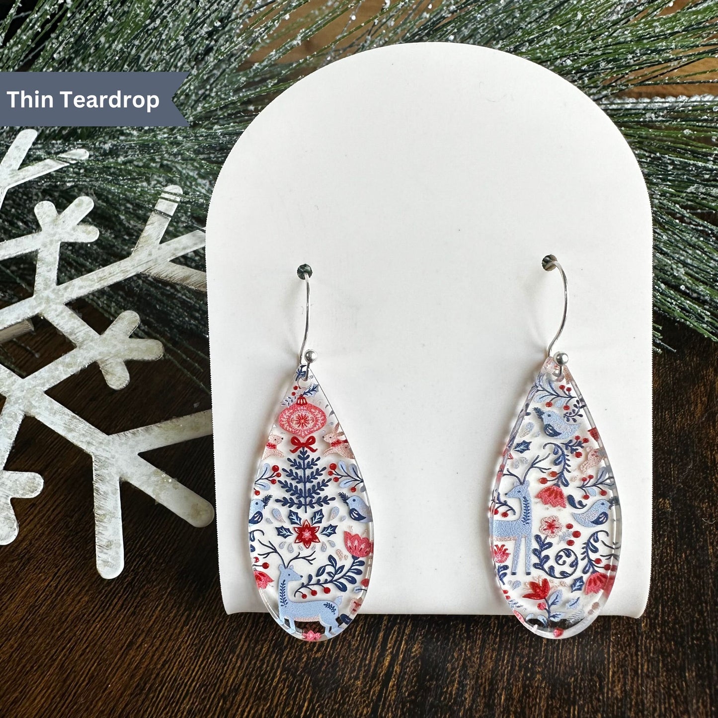 Christmas Earrings, Boho Christmas, Winter Wonderland, Neutral Christmas, Boho Christmas, Christmas Dangle, Dangle Earrings