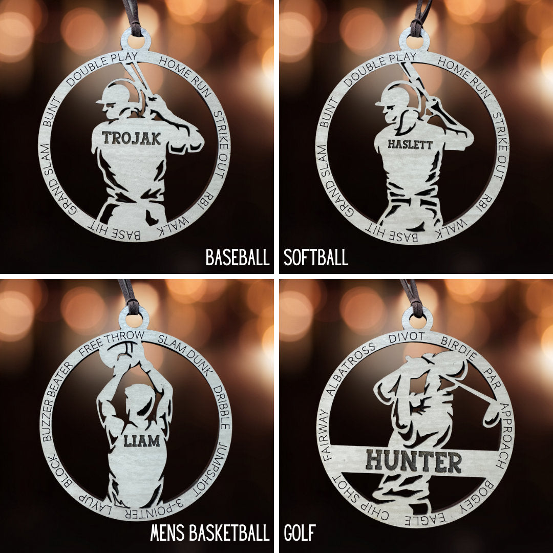 Personalized Sports Ornament, Custom Ornament, Sports Gift, Custom Gift, Personalized Gift, Coaches Gift, Athlete Ornament