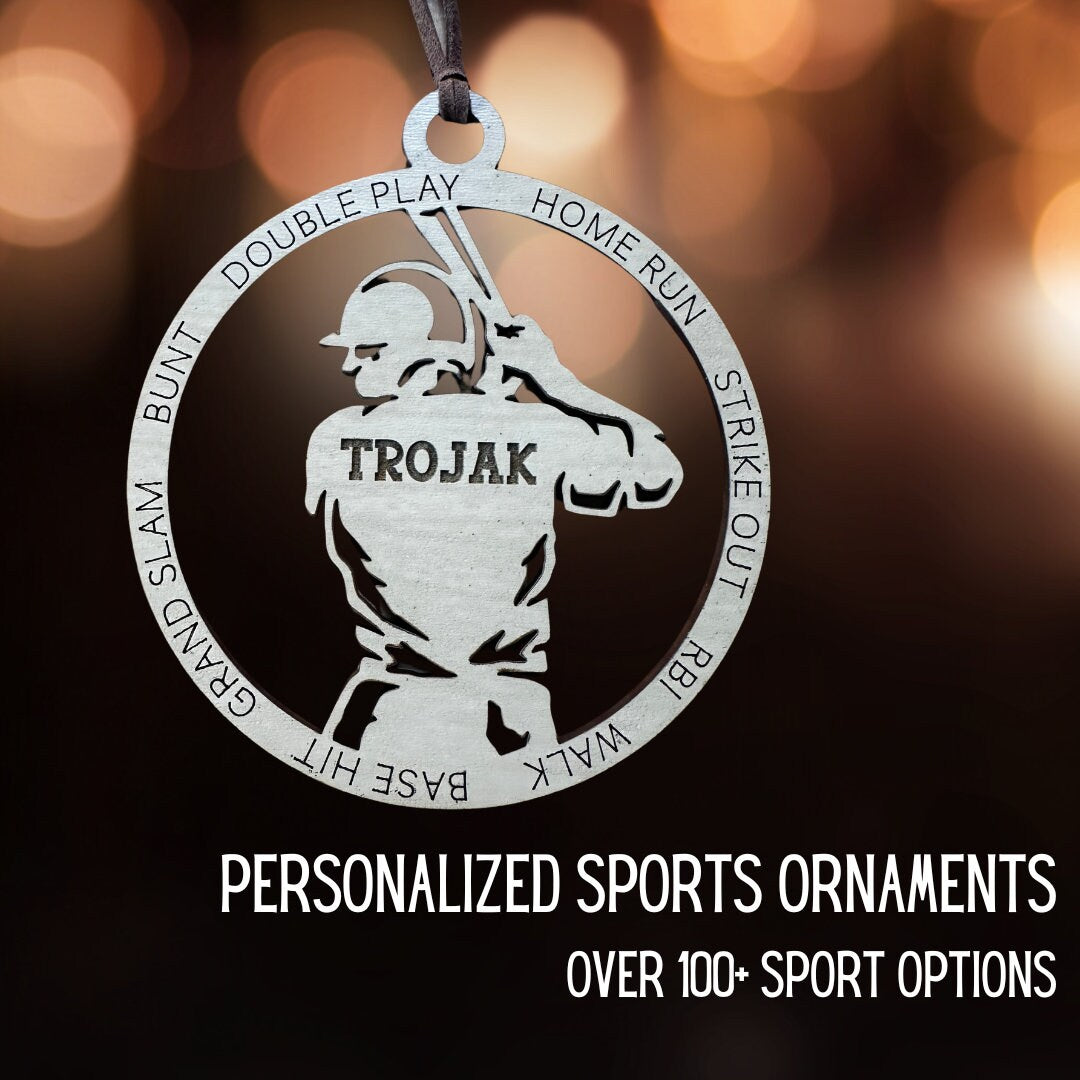 Personalized Sports Ornament, Custom Ornament, Sports Gift, Custom Gift, Personalized Gift, Coaches Gift, Athlete Ornament