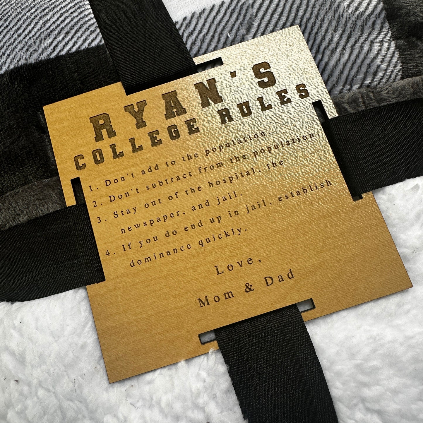 College Blanket, College Gift, College Bound, College Rules, Throw Blanket, Freshman, College Send-Off, Graduation Gift, Personalized Gift,