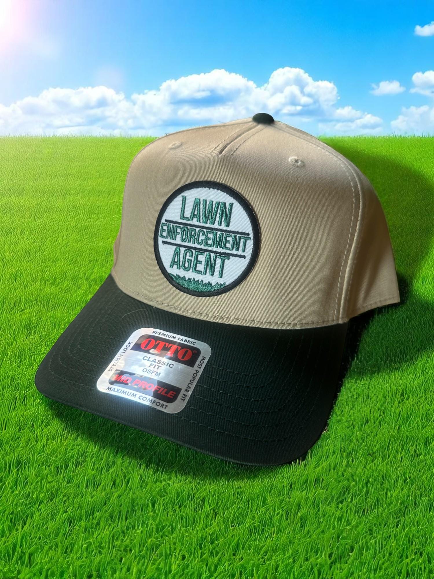 Lawn Enforcement Hat, Funny Dad Trucker Hat, Grass Cutting Cap, Mowing Lawn Hat, Otto Snapback Hat, Yard Work Gift Hat