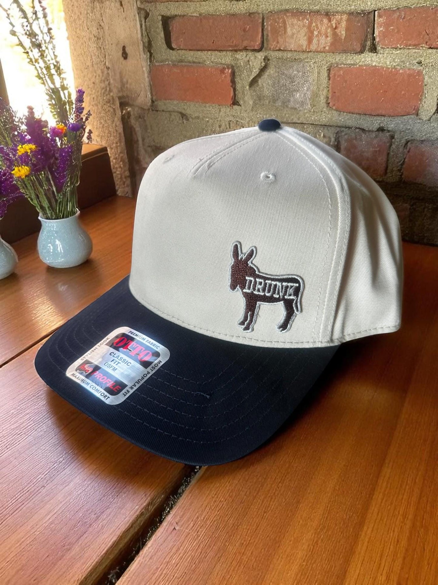 Drunk Hat, Drunk Ass, Funny Party Hat, Embroidered Patch Cap, Otto Trucker Hat, Navy Bill Snapback, Gag Gift Hat, Drinking Humor Hat