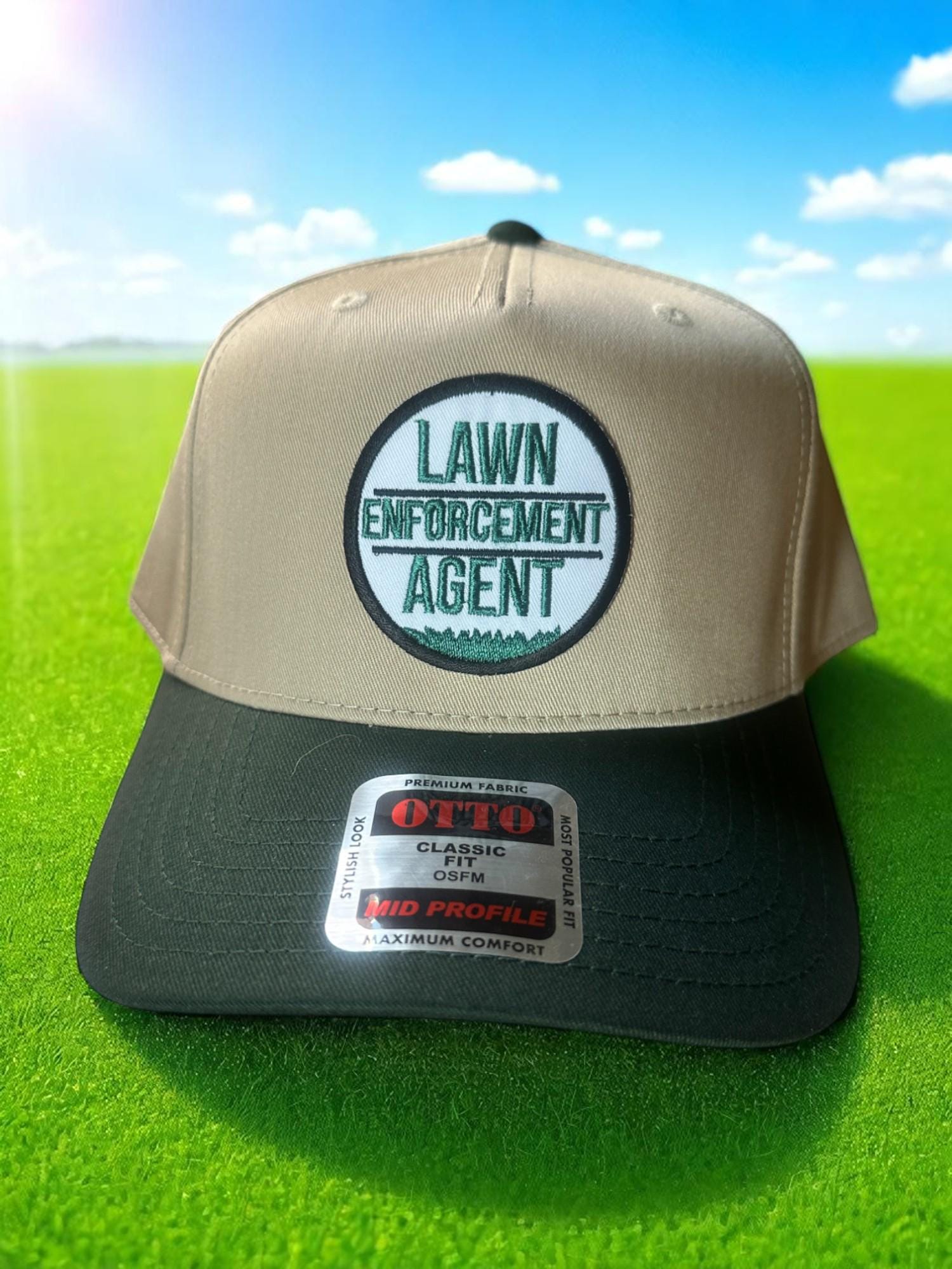 Lawn Enforcement Hat, Funny Dad Trucker Hat, Grass Cutting Cap, Mowing Lawn Hat, Otto Snapback Hat, Yard Work Gift Hat