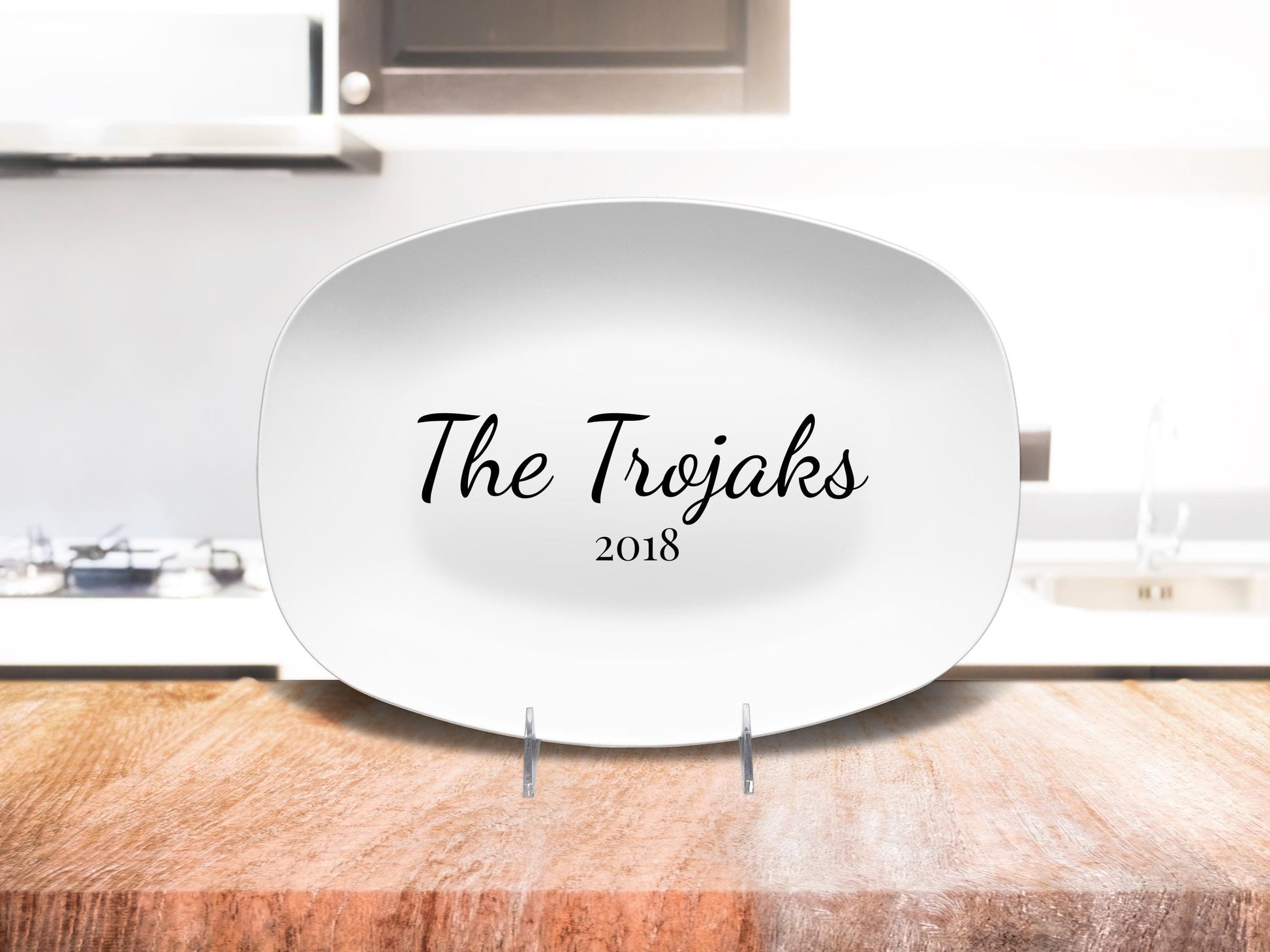 Personalized Family Name Serving Platter, Custom Last Name Plate with Established Year, Wedding & Anniversary Gift Keepsake