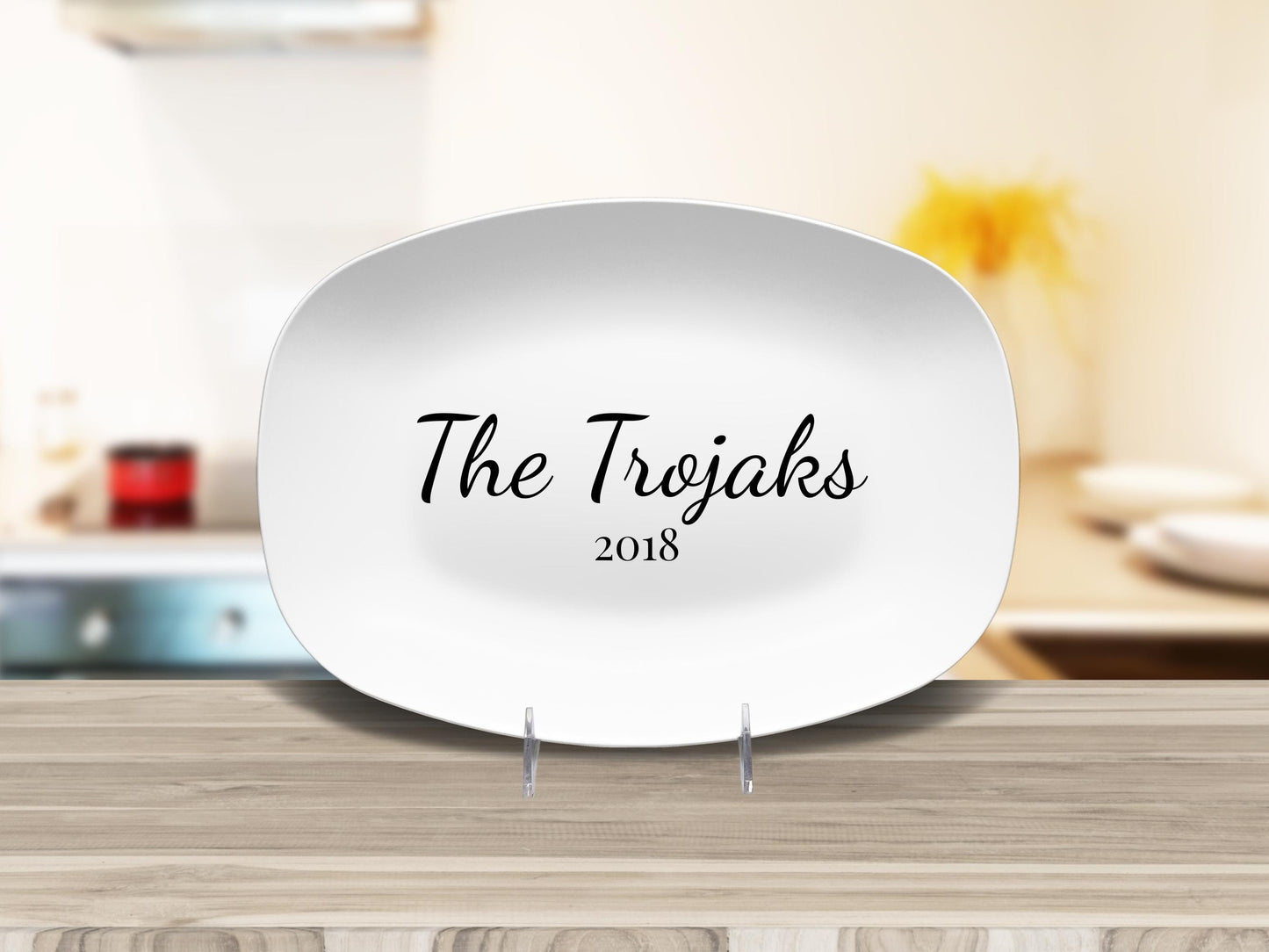Personalized Family Name Serving Platter, Custom Last Name Plate with Established Year, Wedding & Anniversary Gift Keepsake