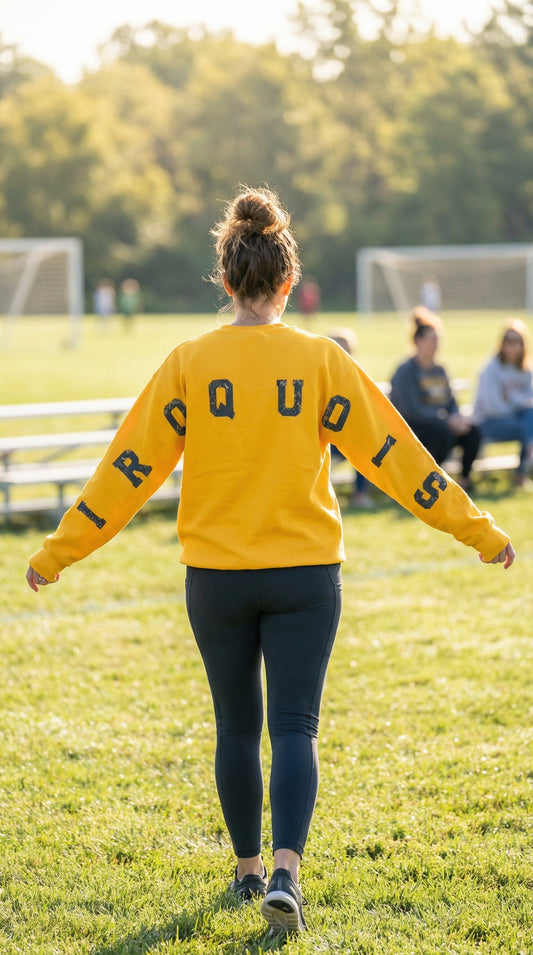 Custom Varsity Back Letter Sweatshirt, Personalized Gildan 18000 Crewneck, School Spirit Sweatshirt, Custom Team Crewneck